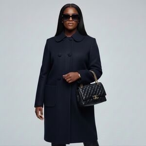 Stylish Navy Double-Breasted Coat